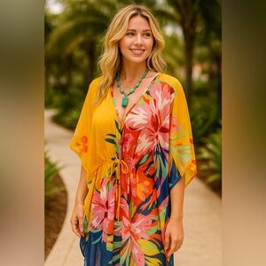 Tropical Vibes Swimsuit Coverup Size Large